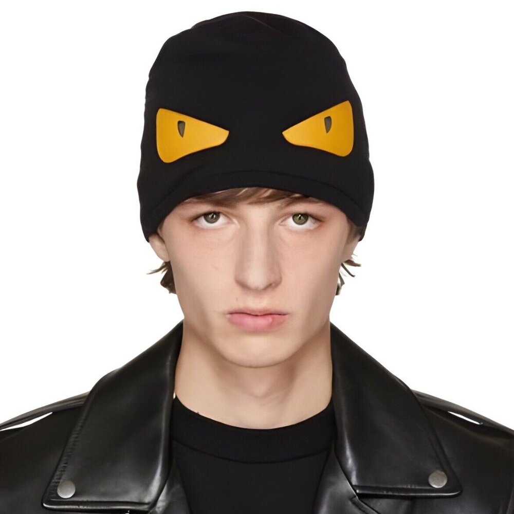 FENDI Black Monster Beanie (original) Made In ITAlLY! Excellent Condition!